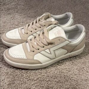 Vans Men's Beige and White Sneakers